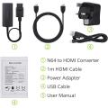 LiNKFOR N64 to HDMI Converter Adapter with Power Adapter and HDMI Cable HD Link Cable for N64 SNES to HDMI Converter GC to HDMI Adapter Compatible with N64 GC SNES. 