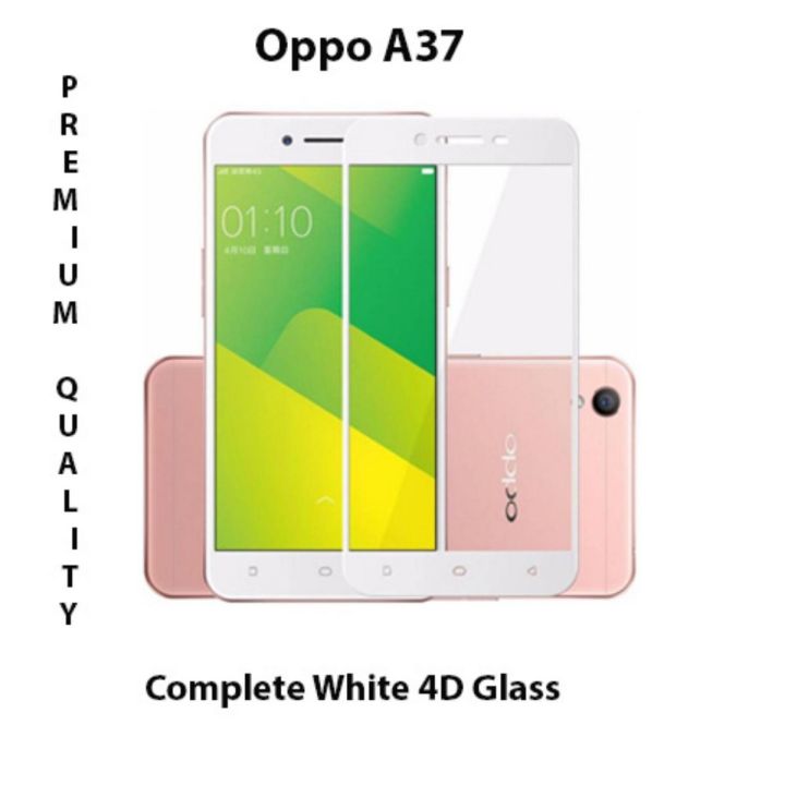 Oppo A37 Full White 9D5D6D10D11D21D Tempered Glass Screen Protector Full Glue Edge To Edge For Oppo A37