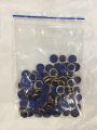 100-piece 4-hole buttons packet - blue and golden. 