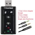External USB Sound Card Virtual 7.1 Channel USB 2.0 3.5mm Jack External USB 2.0 Audio Mic Speaker Adapter Microphone Stereo. 