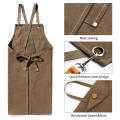 Men Women Thick Canvas Denim Bib Apron Kitchen Cooking Workshop Heavy Work Apron. 
