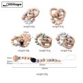 Lillilopo 1 Pcs Baby Rattle Toy BPA Free Silicone 19mm Round Beads Wooden Teether Ring. 