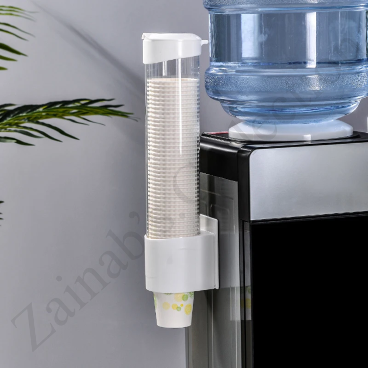 Paper Cup Dispenser Holder | Wall Mounted Plastic Drinking Water Cup Dispenser | Glass Dispenser Holder | Disposable Cup Holder Organizer | Sticker or Screw Plate Mountable , Plastic