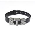 BTS Lover wristband Silver Stainless Zircons Wristband - Best Gift - Birthday Present. 