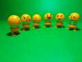 Pack of 6 pieces Mini EMOJI Face Head Shaking Car Dashboard Decoration With Free Double Sided Tape # CHINA. 