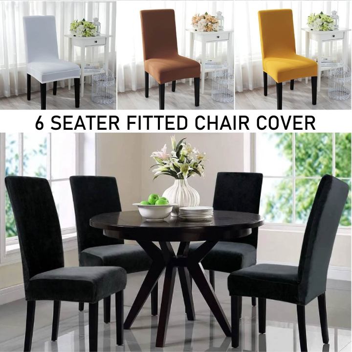 Dining Chair Covers Set of Without Arms Elastic Jersey Dinning