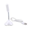 USB Laptop Microphone Voice Mic High Sensitivity Mini Studio Speech Mic Stand with Holder Gaming Conference for PC,White. 