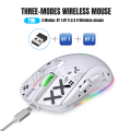 T90 2.4G Wireless Mechanical Mouse RGB Gaming Mouse Ergonomic 3600DPI Mouse 11 RGB Lighting Modes Mice White. 