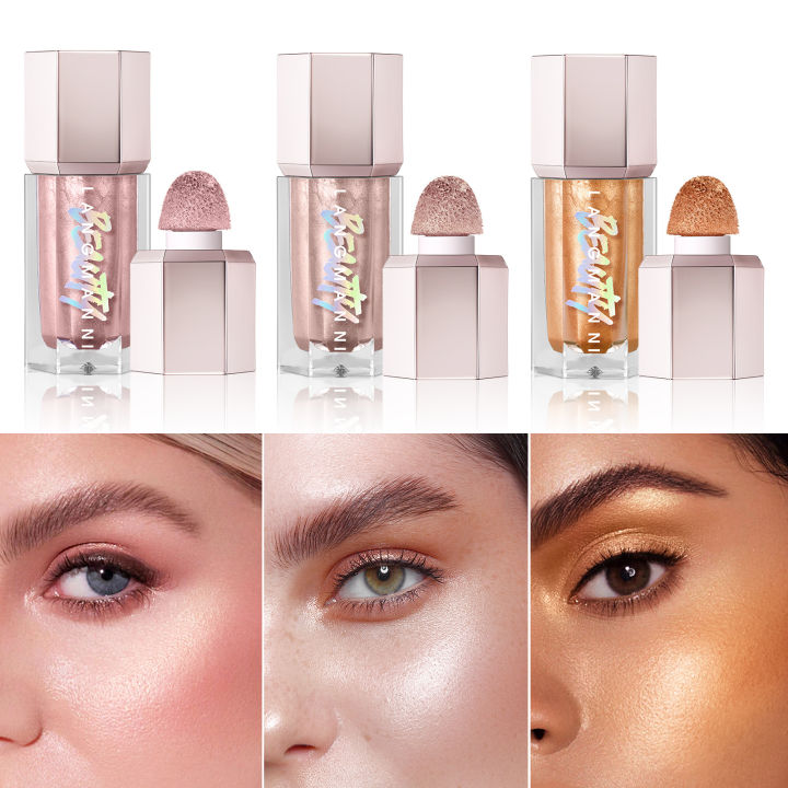 3 Colors Liquid Glitter Highlight Contouring Bronzer Long Lasting Face Makeup Korean Cosmetics for Women Contour Palette