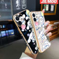 JIUMOO Case For OPPO A15 A15s A35 4G Case Cartoon Cinnamoroll Pattern Luxury Plating Phone Case Side Edge Pattern Shockproof Soft Shell Full Cover Camera Lens Protection Casing. 
