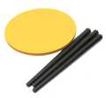 Side Table Yellow Tob Legs Black Coffee Table. 