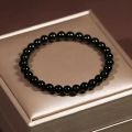 COMFORT ZOON Premium Quality 8mm Solid Black Beads Stretch Bracelet For Girls and Women - Ladies Girl Bead Hand Bracelets. 