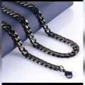 Black Stainless Steel Chain Necklace - 24 inch. 