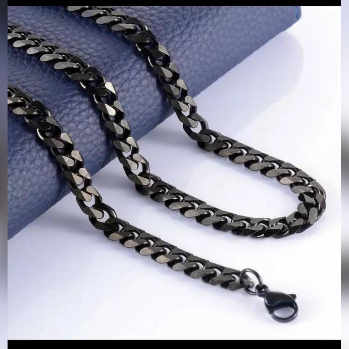 Black Stainless Steel Chain Necklace - 24 inch