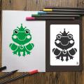 10Pcs/Set 17*12cm Cartoon Frog DIY Layering Stencils Wall Painting Scrapbook Coloring Embossing Album Decorative Template. 