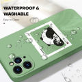 BILI for iPhone 14 Pro Back Cover Bear In Photo Frame Multicolor Liquid Silicone Phone Case Soft Square Lens Protection Phone Cases. 