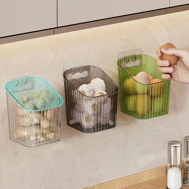 Ginger Storage Box New With Drain Kitchen Storage Box Storage Tools Wall-mounted Ginger ...
