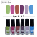 SUNISA 6 PCS Matte Liquid Peel Off Nail Polish. 