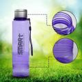 Smart Water Bottle BPA Free Plastic With Stainless Steel Cap 500ml for School College University Office Sports Gym Travel Color May Vary. 