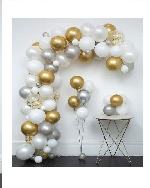 35pcs 10 inch Original Shiny 15pcs Silver 20pcs Golden Chrome Balloons Genuine Solid shiny Metallic Chrome balloon Silver Theme Balloon Party helium Balloons High Quality Latex Balloon  Birthday Party Decoration, Wedding