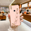 COROGI for Samsung Galaxy A30 Back Cover with Love Heart Bracele Chain Luxury 6D Plating Square Frame Shiny Case Camera Lens Protection Soft Silicone Mobile Phone Cases. 