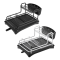2 Tier Aluminium Alloy Rustproof Heavy Dish Rack Drainer. 