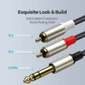 6.35 To 2 Rca Audio Cable Male To Male 1/4 Inch TRS To Dual Rca Stereo Sound Cord for Amp Subwoofer Head Mixer Balanced Cables. 