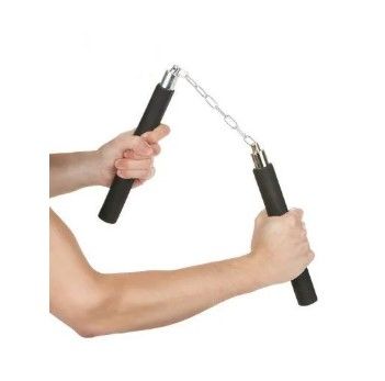 Premium Nunchaku Martial Arts Training – Foam Grip Nunchucks with Stainless Steel Chain | Fitness & Self Defense Equipment | Steel Nunchuks Nanchaku Nanchucks Nanchaks Martial Art Gear for Practice