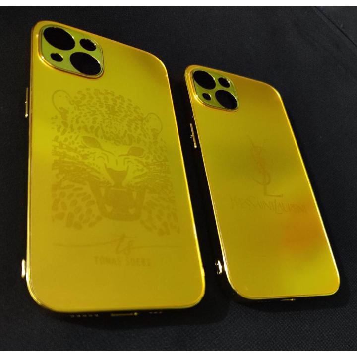 iPhone 13 Golden Back Cover Acrylic Sheet Shining Gold Back Cover with camera protection Phone Case