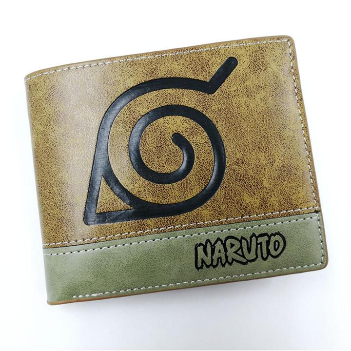 Anime Comics Shippuden Konoha Wallet Uchiha Sasuke Leaf Mark Coin Pocket Card Holder Purse Men Women Money Bag