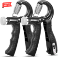 Histro Pack of 2 Hand Grip Strengthener counting Adjustable Resistance 10-130 Lbs Forearm 5 to 60kgs Hand Grip Strengthener Adjustable Resistance 22-130 Lbs (10-60kg) - Fitness Equipment Spring Loaded for Muscle Recovery Hand Gripper Trainer, Exerciser,. 