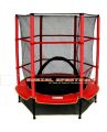 55" Kids Trampoline with Safety Net and Red Cover Garden Outdoor. 