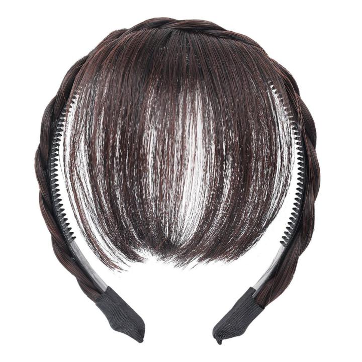 【ETOP】Wig Bangs Hair Hoop Braid Headband Instant Hair Bangs Twist Braid