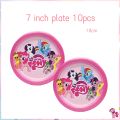 Cartoon Little Pony Birthday Party Decoration Plates Cup Pink Pony Latex Balloon Tablecloth Baby Shower Kid Girls Party Supplies Moonlight. 
