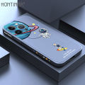 Hontinga for iPhone 13 Pro Max Case Cartoon Astronaut Side Design Back Cover Soft Square Edge Liquid Silicone Phone Cases. 