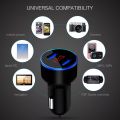 Car Charger For Cigarette Lighter Smart Phone USB Adapter Mobile Phone Charger Dual USB Digital Display Voltmeter Fast Charging. 