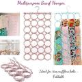 Multipurpose Scarf Hanger Scarf Organizer Holder with 28 Holes Ideal for Hanging ties,mufflers,belts,Dupatta -Foldable. 