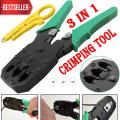 RJ45 3 in 1 Network LAN Ethernet Cable Crimping Crimper Cutter Multifunctional Networking Tool Set Repair Kit Portable Crimper Wire crimper Plier Genuine Original New Best High Quality Crimp Tools 8P8C 6P6C 4P4C Poles Cat5 Cat6 Cat7 modular connectors. 