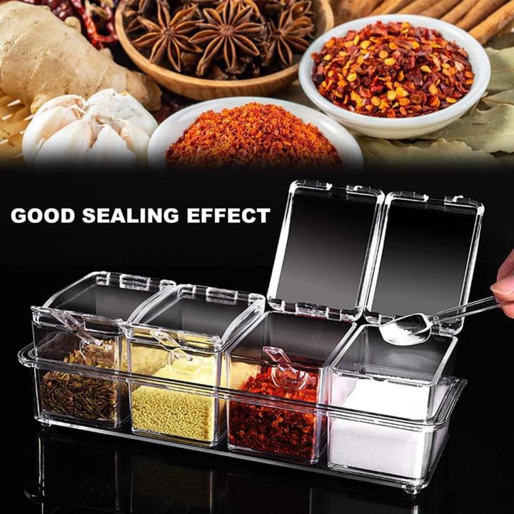 Crystal Seasoning Acrylic Box Pepper Salt Spice Rack Box spice