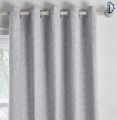 Fancy Leaves Jacquard Lined Curtains  Light Grey Curtain Set with Ring  Pair packed window curtain for room. 