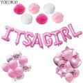 [Best Selling] ITS A GIRL Pink Color Letter Banner Foil Balloons for Shower Decoration. 