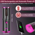Cordless Hair Curler, Automatic Hair Curling Iron, Heatless Hair Rotating Curler with 3 Temperature & Timer Settings, Portable Rechargeable Rotating Ceramic Curling Fast Heating. 