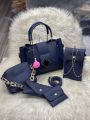 5 PIECE hand bag for girls, bags for girls, Bags for women BAG Luxury Brand 5 pcs/set Women's Cross Body & Shoulder Bag - Large Capacity Women Bag Ladies Leather Tote Fashion Shoulder Bags for Women 2024 with Wallet Bags for girls. 