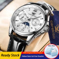 Carekiso New Men's Watches Luxury Brand Waterproof Luminous Wrist Watches Korean Calendar Leather Strap Casual Quartz Watches. 