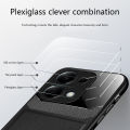 Biruiqu For Redmi Note 13 Pro 4G Hybrid Soft TPU Leather Tempered Glass Shockproof Case Cover. 