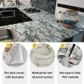 2 Rolls White Marble Contact Paper with Grey Marble Texture for Kitchen Cabinets/Drawers, Bedroom, Living Room and Decorations- Peel and Stick Wallpaper,  Self Adhesive Wall Paper-Large Size: 60cm x 200 cm. 