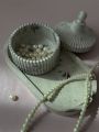 Jesmonite trinket tray and box set for jewellery and accessories pinyerest and aesthetic for home and room decor. 