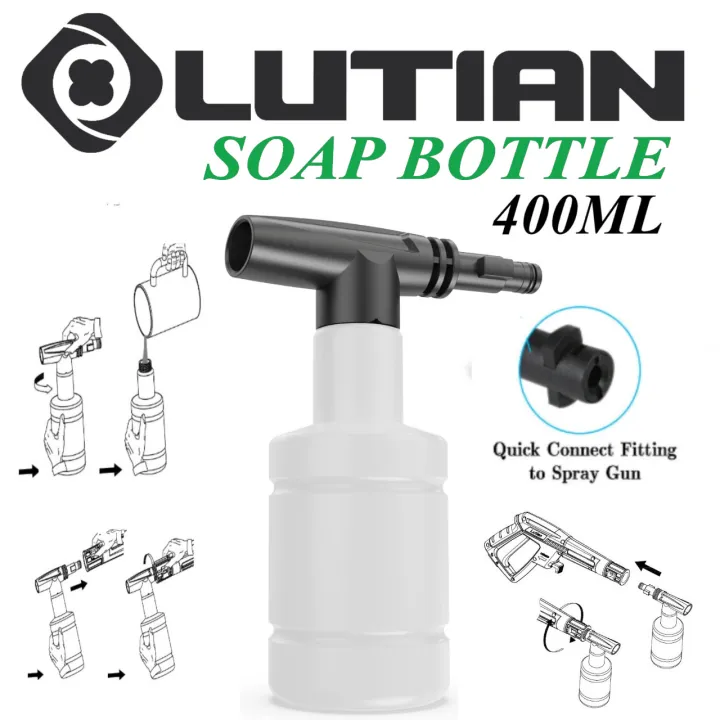 LUTIAN%20Foam%20Dispenser%20/%20Shampoo%20Spraying%20Soap%20Bottle%20400ml%20Attachment%20for%20High%20Pressure%20Washer%20-%20Image%202