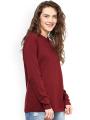 (Customized) Branded 100% Finest Cotton Maroon Full Sleeves Ladies Shirt, t shirts for women, shirts for women, beautiful shirts for girls, women t shirt, plain t shirt for women. 