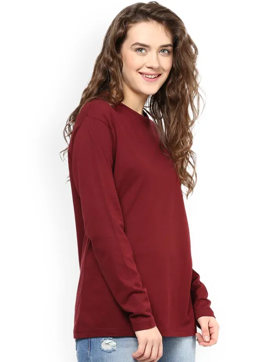 (Customized)%20Branded%20100%25%20Finest%20Cotton%20Maroon%20Full%20Sleeves%20Ladies%20Shirt,%20t%20shirts%20for%20women,%20shirts%20for%20women,%20beautiful%20shirts%20for%20girls,%20women%20t%20shirt,%20plain%20t%20shirt%20for%20women%20-%20Image%205